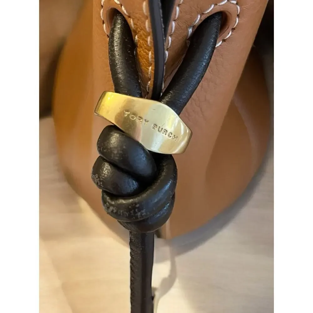 Tory Burch Leather Spaghetti Strap Tote Bag